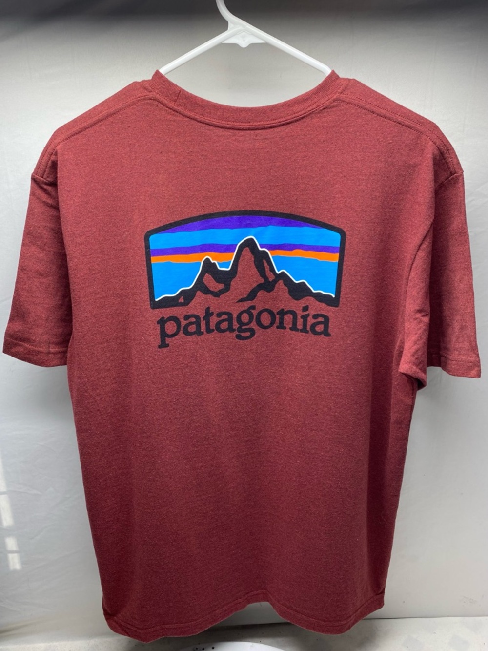 Patagonia Men's P-6 Logo Responsibili-Tee T-Shirt Maroon Graphic Size M EUC